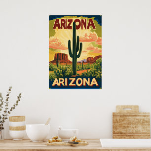 Arizona Vintage Reisedesign Poster