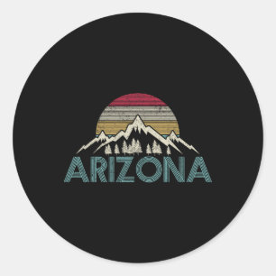 Arizona Vintage Retro Berge Natur Wandern Souvenir Runder Aufkleber