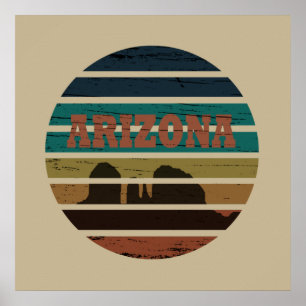 arizona vintage sonnenuntergang landschaft az poster