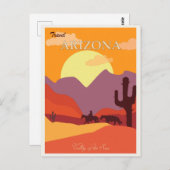 Arizona Vintage Wüste Kaktus Bergtour Postkarte (Vorne/Hinten)