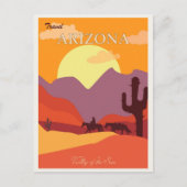 Arizona Vintage Wüste Kaktus Bergtour Postkarte (Vorderseite)