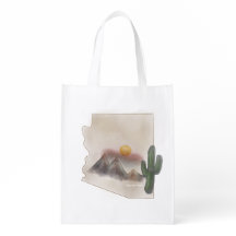 Arizona Watercolor Reusable Grocery Bag