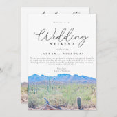 Arizona Wedding Weekend Willkommen Einladung (Vorne/Hinten)