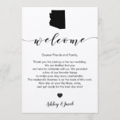 Arizona Wedding Welcome Letter & Itinerary Card Programm (Vorderseite)