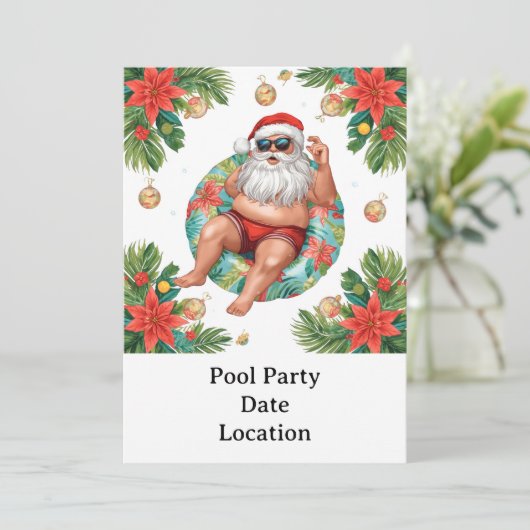 Arizona Weihnachts-Poolparty Einladung (Stehend Vorderseite)