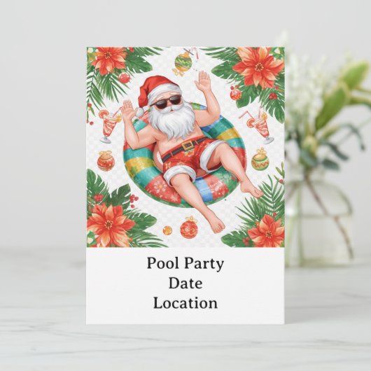 Arizona Weihnachts-Poolparty Einladung (Stehend Vorderseite)