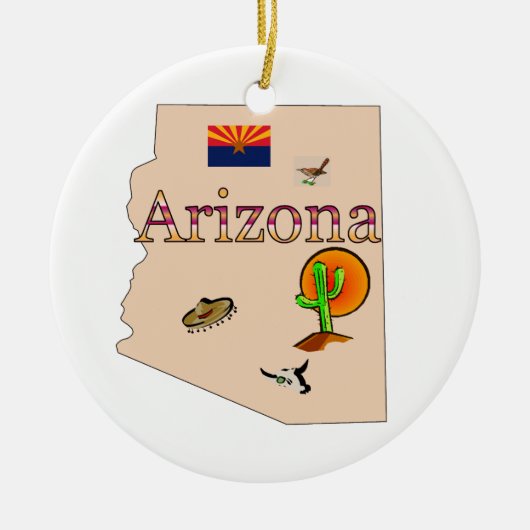 Arizona-Weihnachtsbaum-Verzierung Keramik Ornament (Vorne)