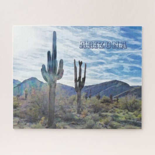 Arizona White Tank Mountains Sunset Puzzle (Horizontal)