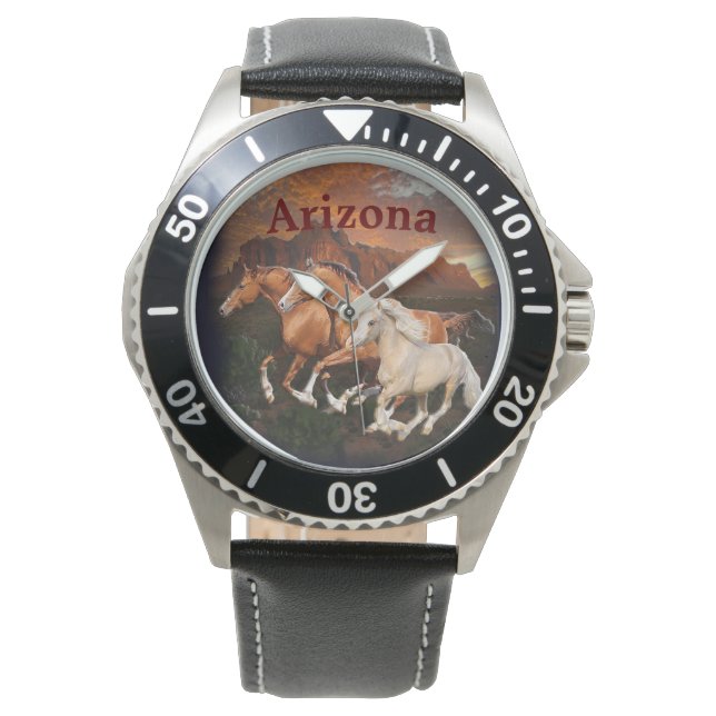 Arizona Wild Pferde Armbanduhr (Vorderseite)