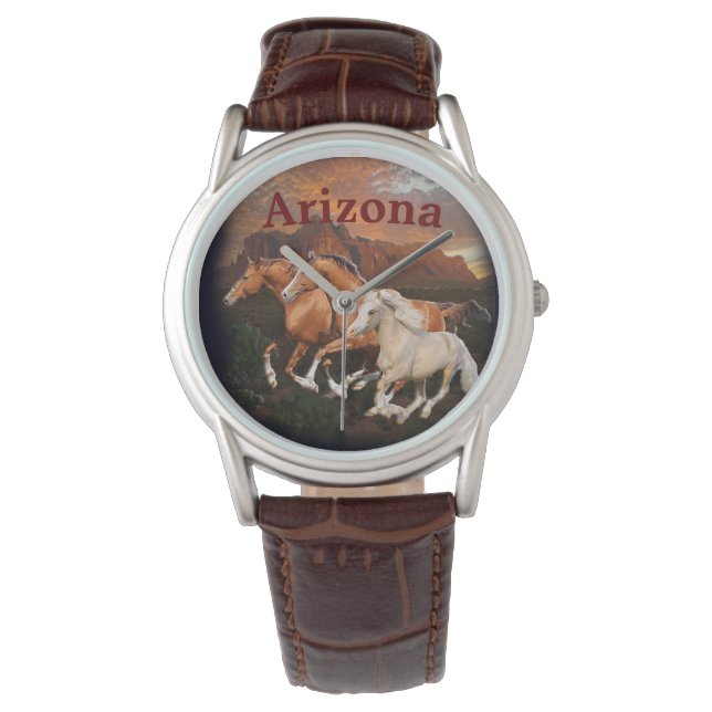 Arizona Wild Pferde Armbanduhr (Vorderseite)