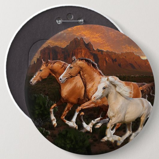 Arizona Wild Pferde Button (Vorne & Hinten)
