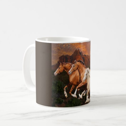 Arizona Wild Pferde Kaffeetasse (Vorderseite Links)