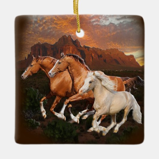 Arizona Wild Pferde Keramikornament (Vorderseite)