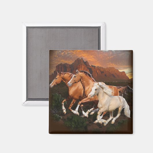 Arizona Wild Pferde Magnet (Vorderseite/Rückseite)