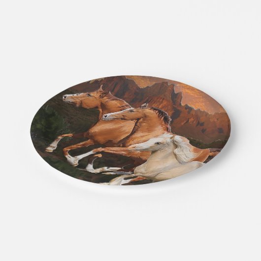 Arizona Wild Pferde Pappteller (Schrägansicht)