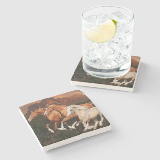 Arizona Wild Pferde Steinuntersetzer (Seitenansicht)