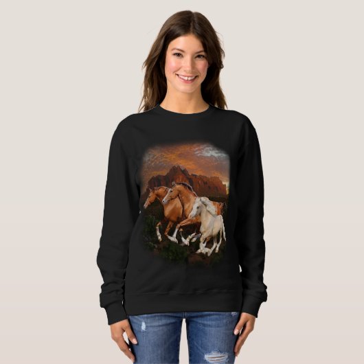 Arizona Wild Pferde Sweatshirt (Vorne ganz)