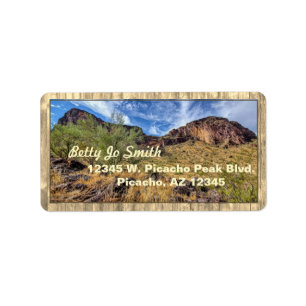 Arizona Wüste Berglandschaft Barn Boards Beige Adressaufkleber