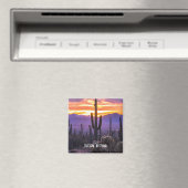 Arizona Wüste Cactus Sunset Nature Foto Souvenir Magnet (In Situ (Geschirrspüler))