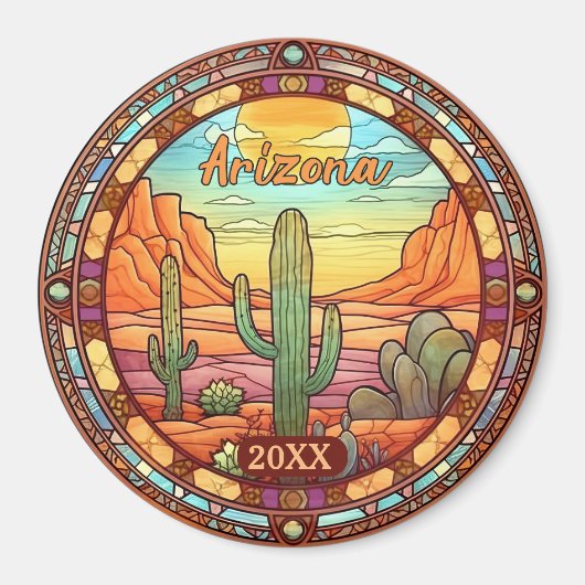 Arizona Wüste Cactus Watercolor Magnet (Vorne)