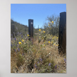 Arizona Wüste Gelbe violette Blumen versteckt Schö Poster