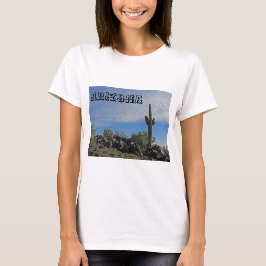 Arizona Wüste Landschaft Saguaro Cactus Foto T-Shirt (Vorderseite)