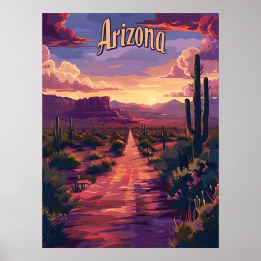 Arizona-Wüste nachts Poster (Vorne)