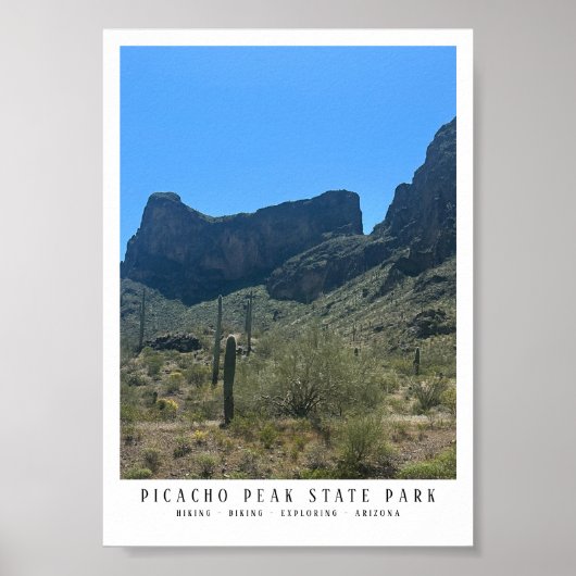 Arizona Wüste Picacho Peak Staat Park Keepake Poster (Vorne)