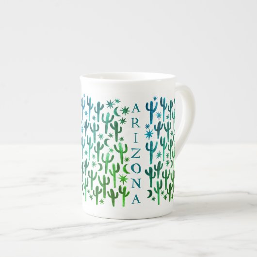ARIZONA Wüste Saguaro Cacti Aquamarin Grüne Wasser Porzellantasse (Vorderseite Rechts)