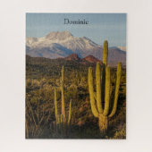 Arizona Wüste Saguaro Cacti Snowy Mountain Puzzle (Vertikal)