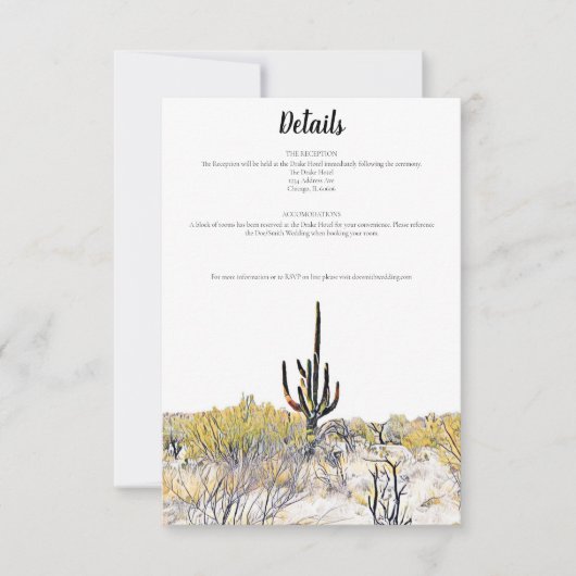 Arizona Wüste Saguaro Cactus Details Card Einladung (Vorderseite)