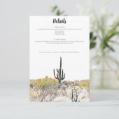 Arizona Wüste Saguaro Cactus Details Card Einladung (Stehend Vorderseite)