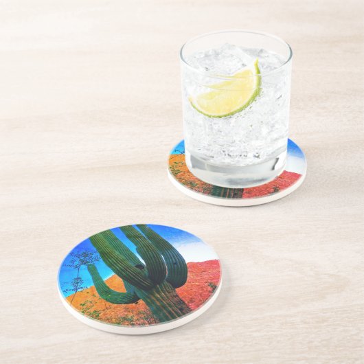 Arizona Wüste Saguaro Cactus Untersetzer (Seite)