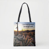 Arizona Wüste Sonnenuntergang Kakteen Inspiration Tasche (Vorderseite)