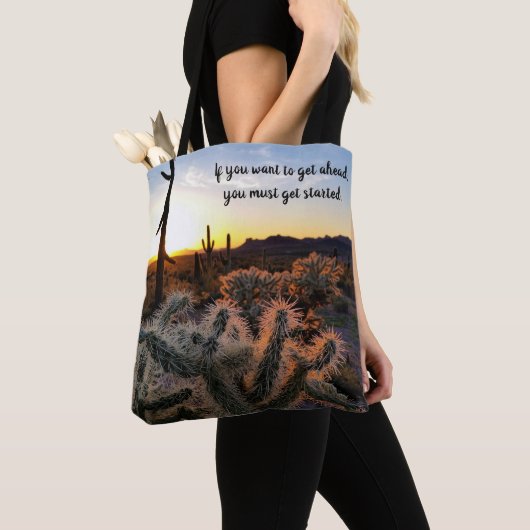 Arizona Wüste Sonnenuntergang Kakteen Inspiration Tasche (Von Nahem)