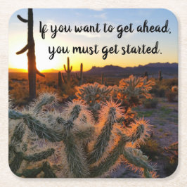 Arizona Wüste Sonnenuntergang Kaktus Inspiration S Rechteckiger Pappuntersetzer