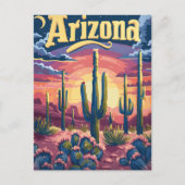 Arizona Wüste Sunset Postkarte (Vorderseite)