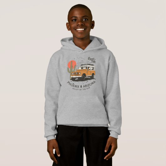 Arizona Wüste Sunset Road Trip Cactus Phoenix Hoodie (Vorne ganz)