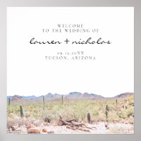 Arizona Wüste Wedding Willkommenszeichen