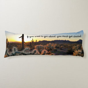 Arizona-Wüsten-Sonnenuntergangs-Kaktus Inspirieren Seitenschläferkissen