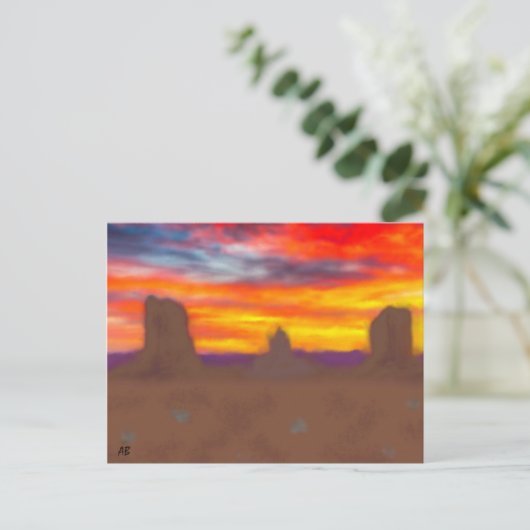Arizona Wüstengesteine als die Sun-Sets, Postkarte (Stehend Vorderseite)