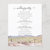 Arizona Wüstenhochzeitprogramm Flyer (Hinten)