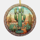 Arizona Wüstenkaktus Imitate Festglas Keramik Ornament (Vorne)