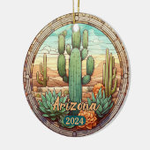 Arizona Wüstenkaktus Imitate Festglas Keramik Ornament (Links)