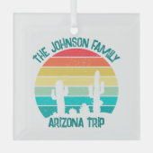 Arizona Wüstenkaktus Personalisiert Ornament Aus Glas (Vorderseite)