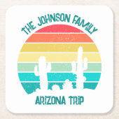 Arizona Wüstenkaktus Personalisiert Rechteckiger Pappuntersetzer (Vorderseite)