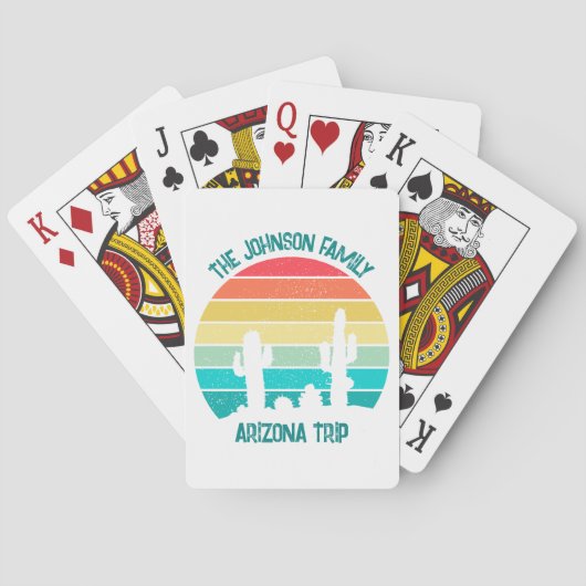 Arizona Wüstenkaktus Personalisiert Spielkarten (Rückseite)