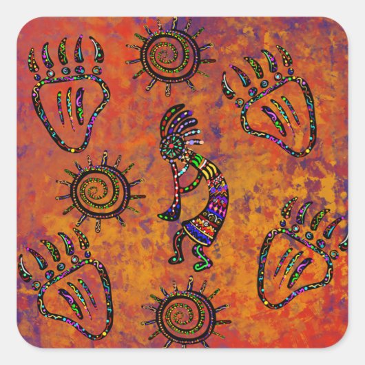 Arizona Wüstenkunst Quadratischer Aufkleber (Vorderseite)