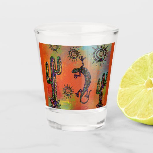 Arizona Wüstenkunst Schnapsglas (Vorderseite)