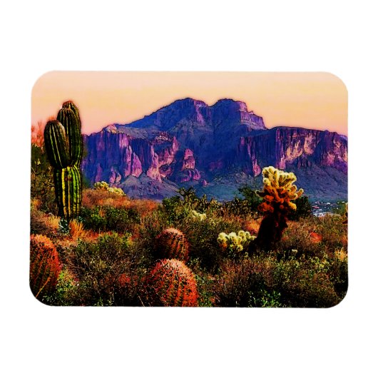 Arizona Wüstenlandschaft Superstition Berg Magnet (Horizontal)